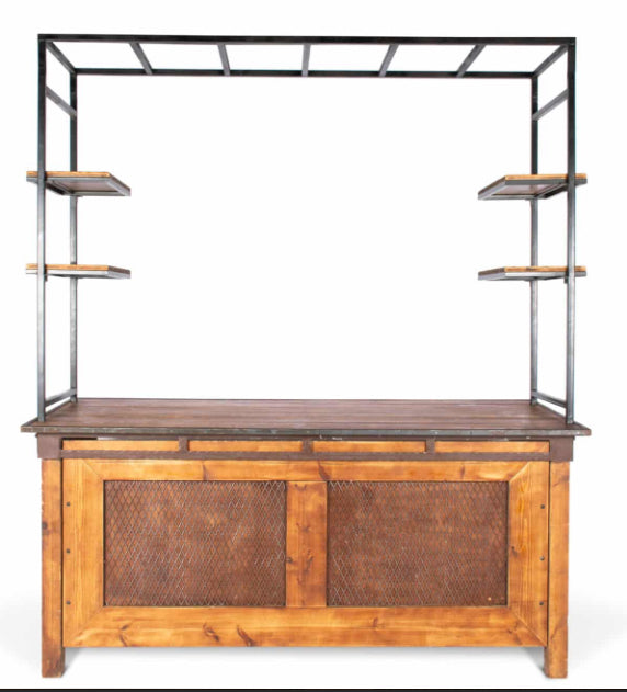 מזנון עץ מלא עם שלבים